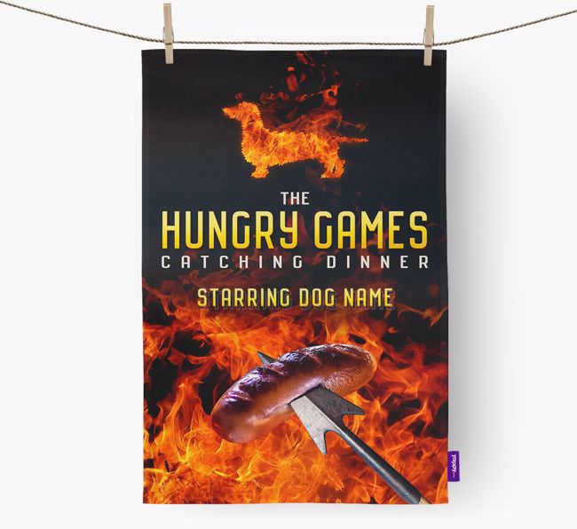 'The Hungry Games' - Personalized {breedFullName} Tea Towel